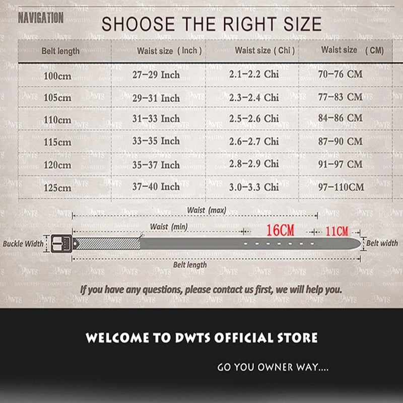 Top Quality Genuine Luxury Leather Belt for Men with Automatic Buckle