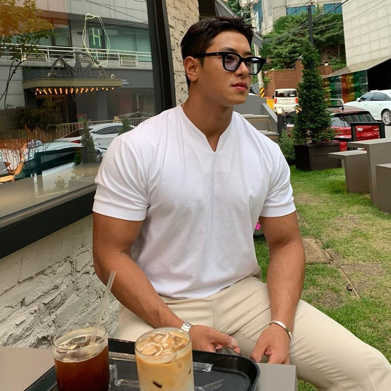 New V neck Polo Shirt for Men