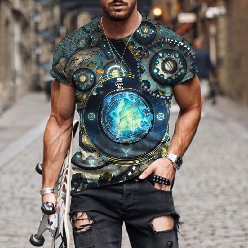 Oversized Men's T-shirt Stone Clock