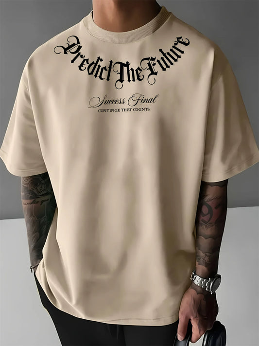 Men’s Chill Vibe Tee – 100% Cotton, Loose Fit, Bold Lettering