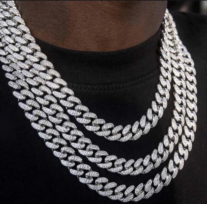 Iced Out Paved Rhinestones Cuban Chains